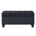 Black Rectangular Storage Ottoman Y458