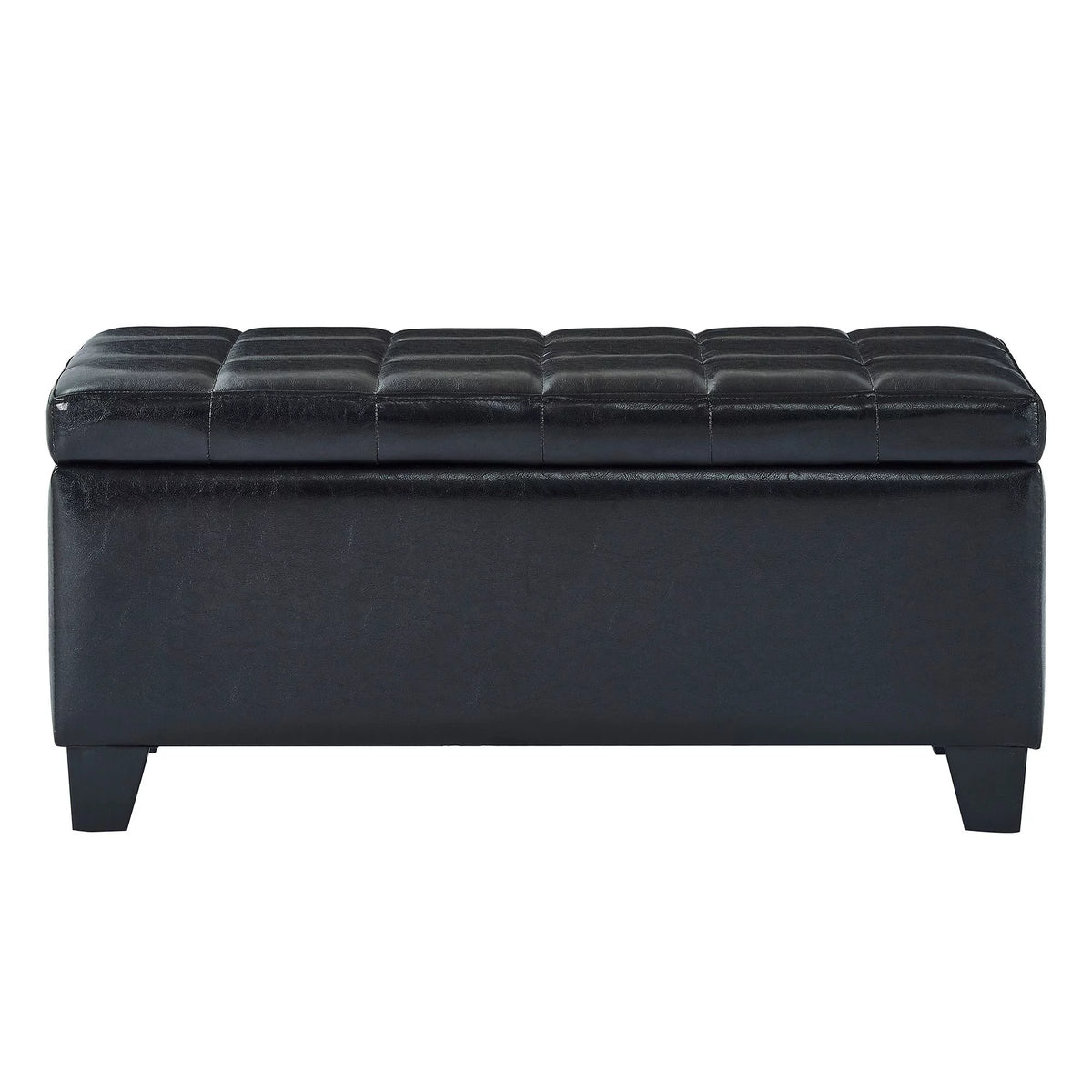 Black Rectangular Storage Ottoman Y458