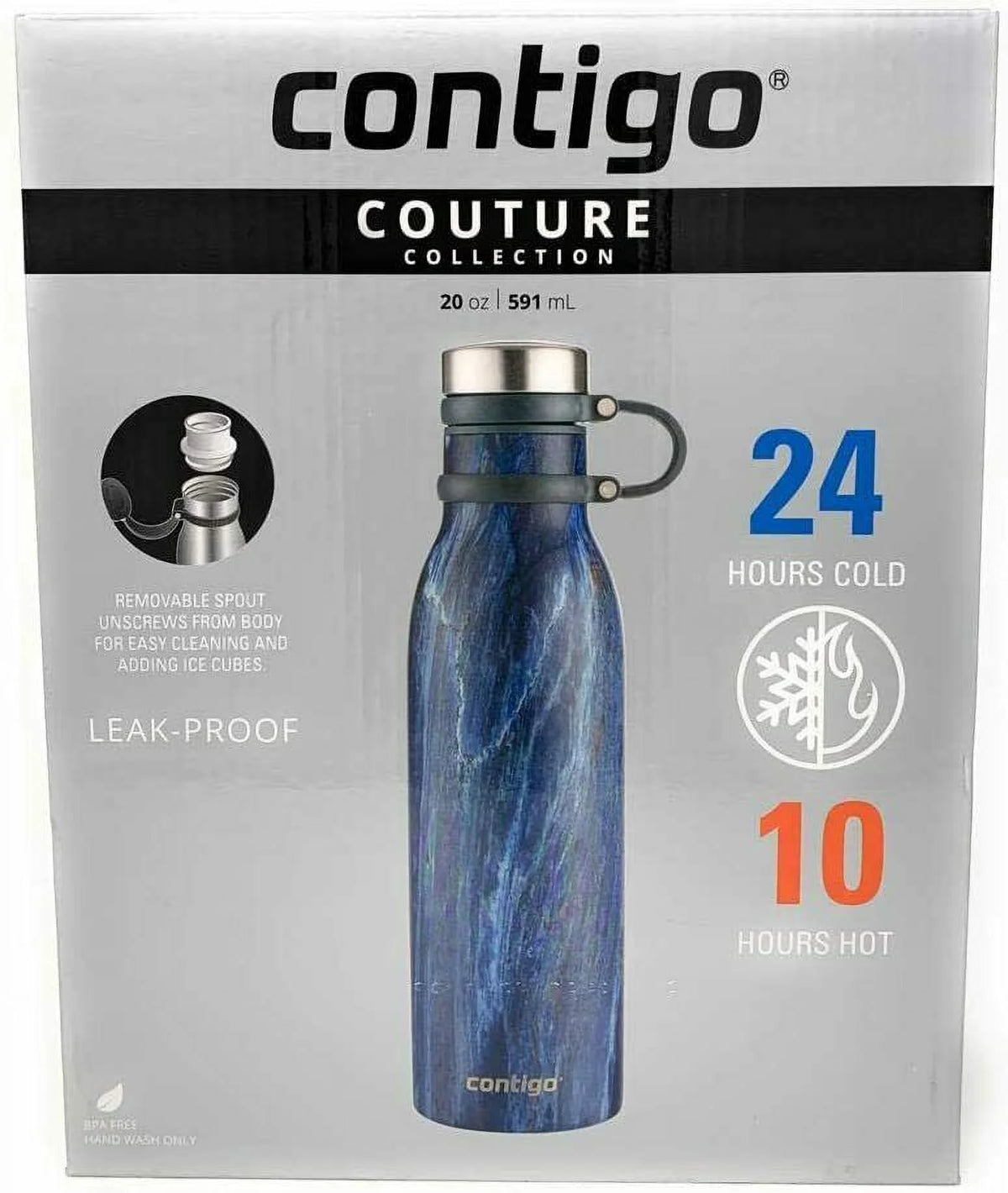 2 Pack Vacuum-Insulated Stainless Steel Water Bottles E19055