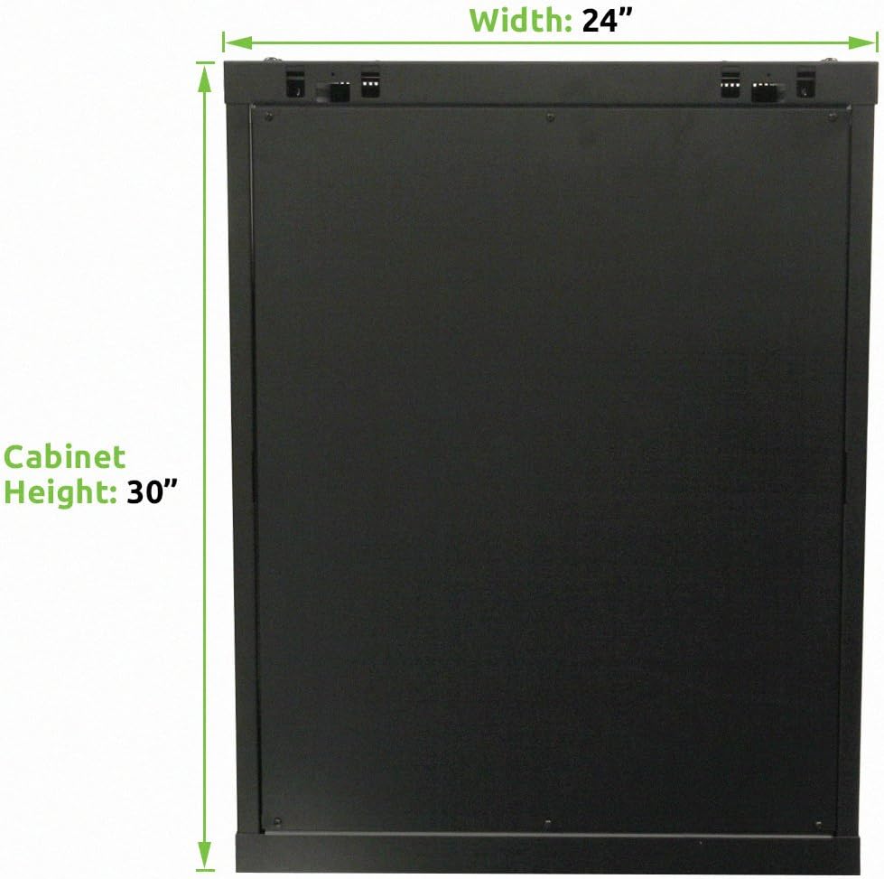 15U Wallmount Cabinet Enclosure 19-Inch Server Network Rack with Locking Glass Door Black with Shelves V44235