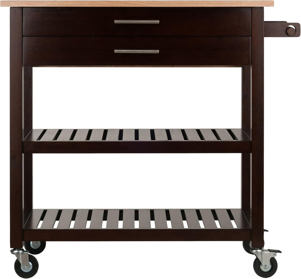 Cappuccino Natural Kitchen Cart B99527