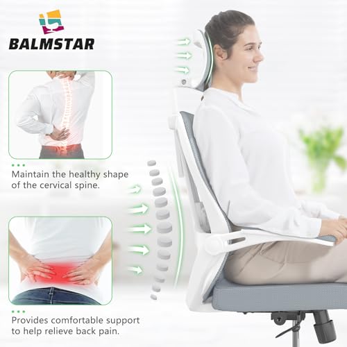 White+Khaki Mesh High Back Office Chair with Wheels B754