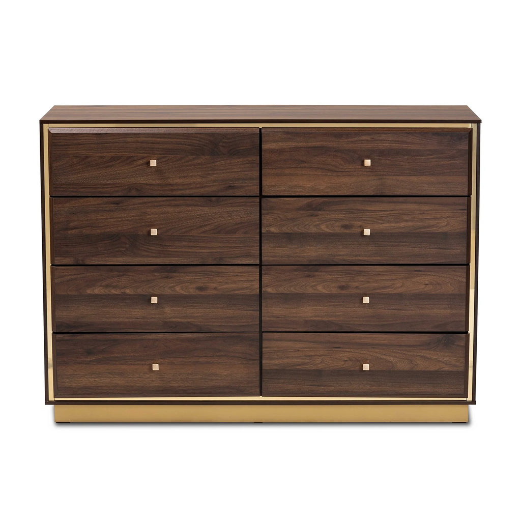 Espresso Brown 8 Drawer Wood Dresser O716