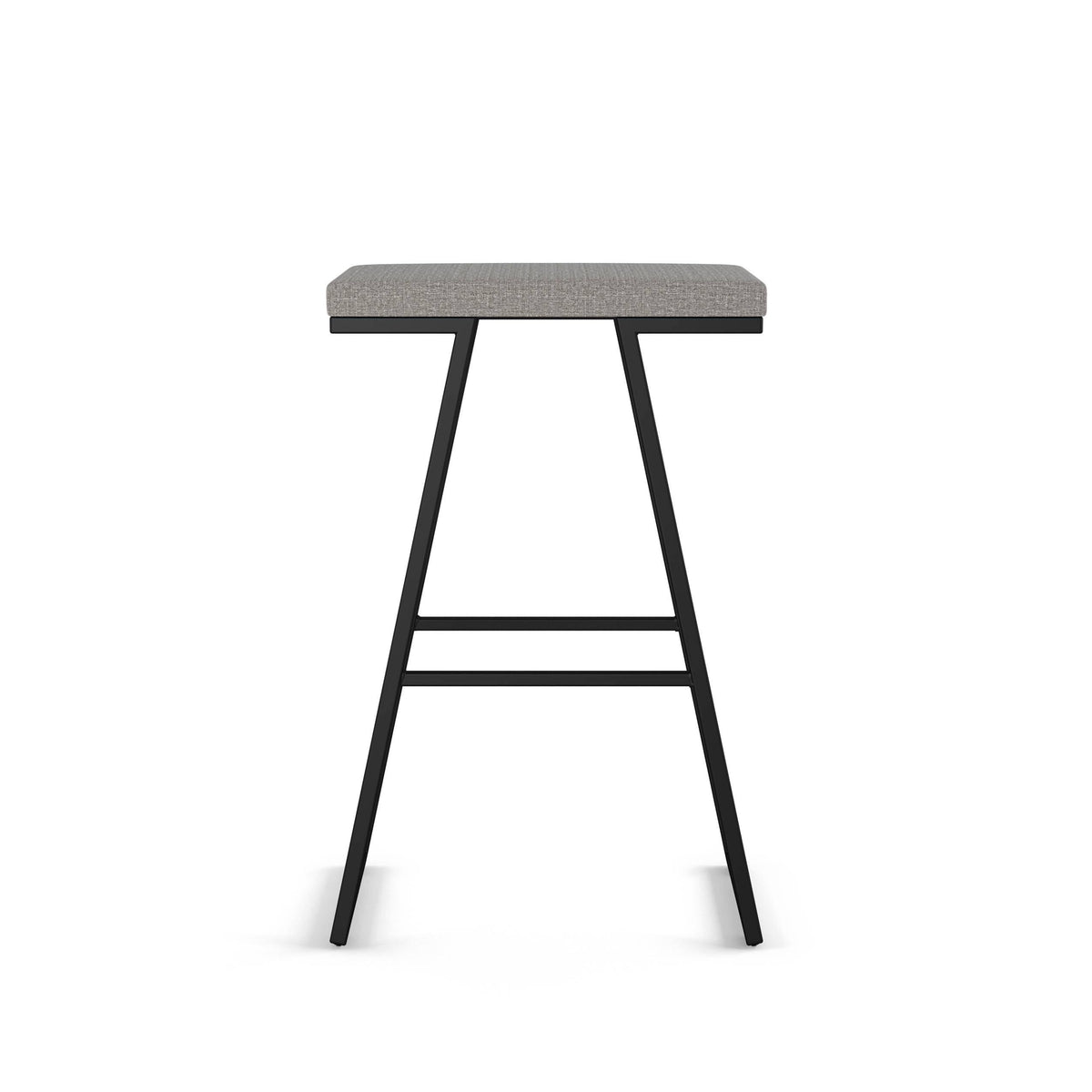 Black/Silver Gray PVC and Metal Counter Stool L20188
