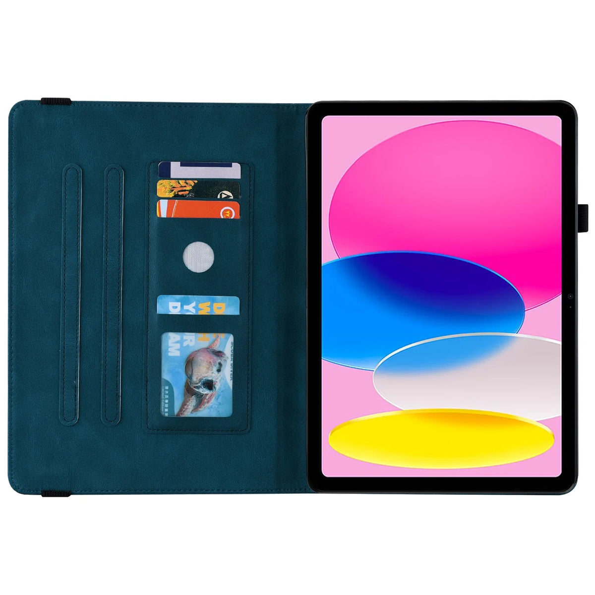 Blue PU Leather Folio Stand Cover for iPad 10th Gen Q23588