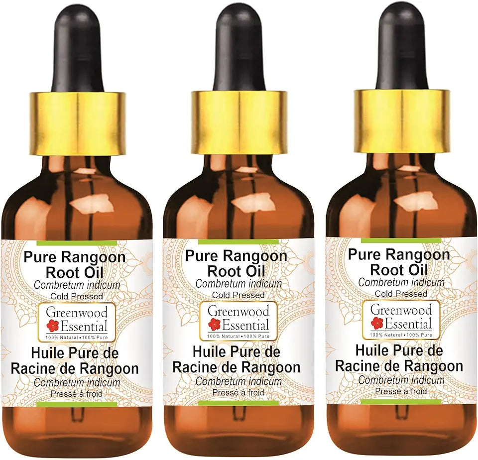 Cold Pressed Pure Rangoon Root Oil with Glass Dropper 100ml X 3 K527369