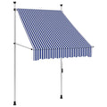 Manual Retractable Awning 39.4" Blue and White Stripes U27136