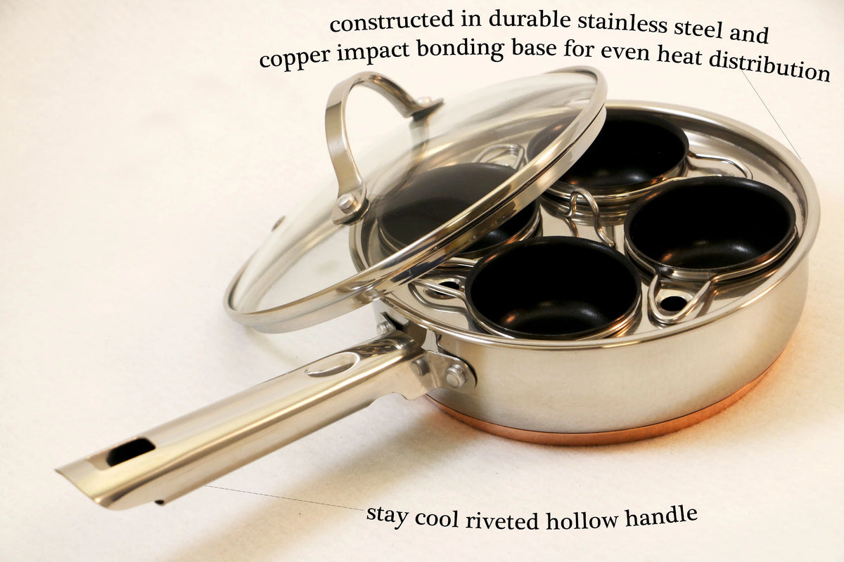 4 Cup Copper Nonstick Egg Poacher H67422
