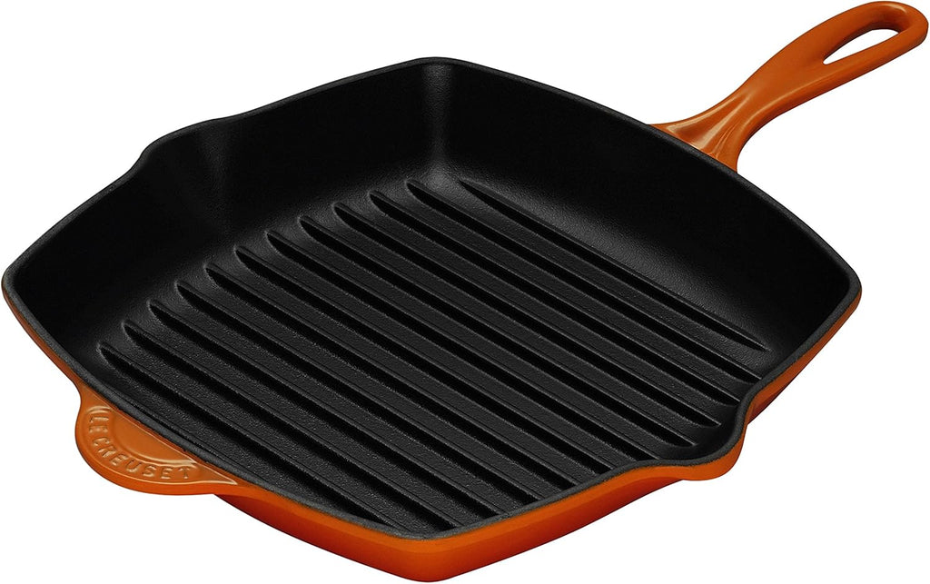 Enameled Cast-Iron 10-1/4-Inch Square Skillet Grill U936