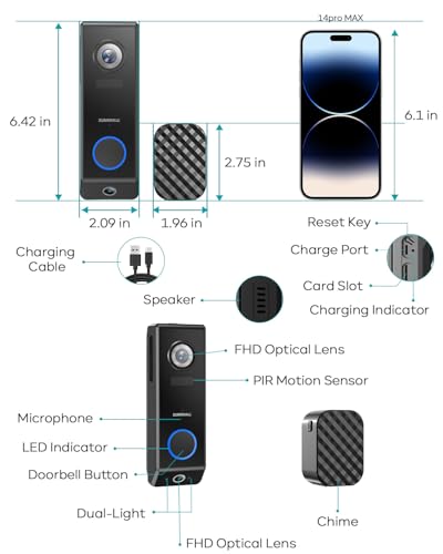 Dual Lens 2K HD Video Doorbell Camera with Chime X322