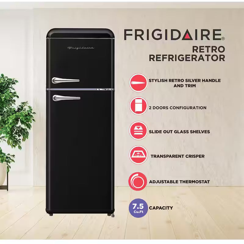 Black 7.5 cu. ft. Mini Fridge with Top Freezer L738479