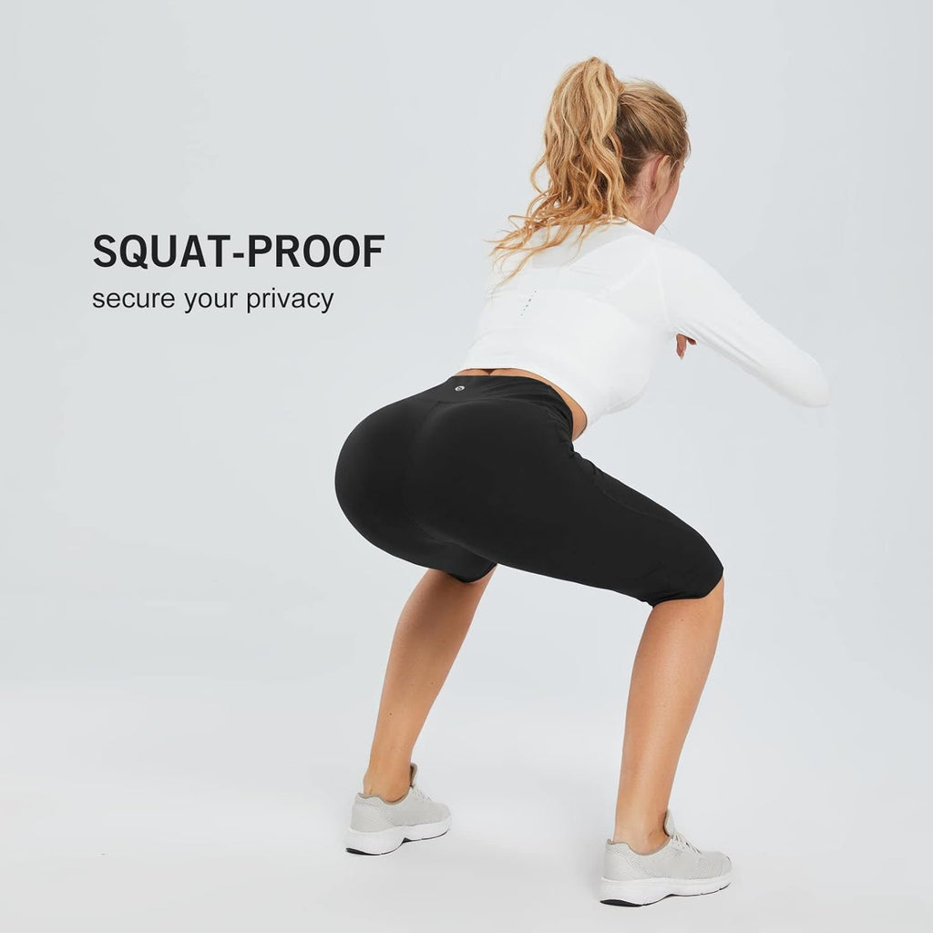 Women's Capris with Pockets High Waisted Stretch Yoga Capri Leggings R989