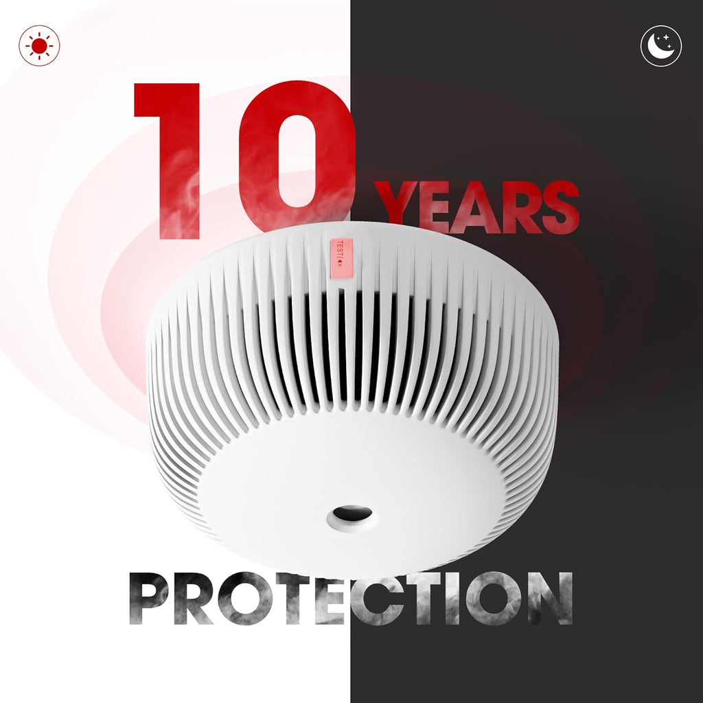 10-Year Battery Smoke Detector with Photoelectric Sensor, Pack of 2 W525809