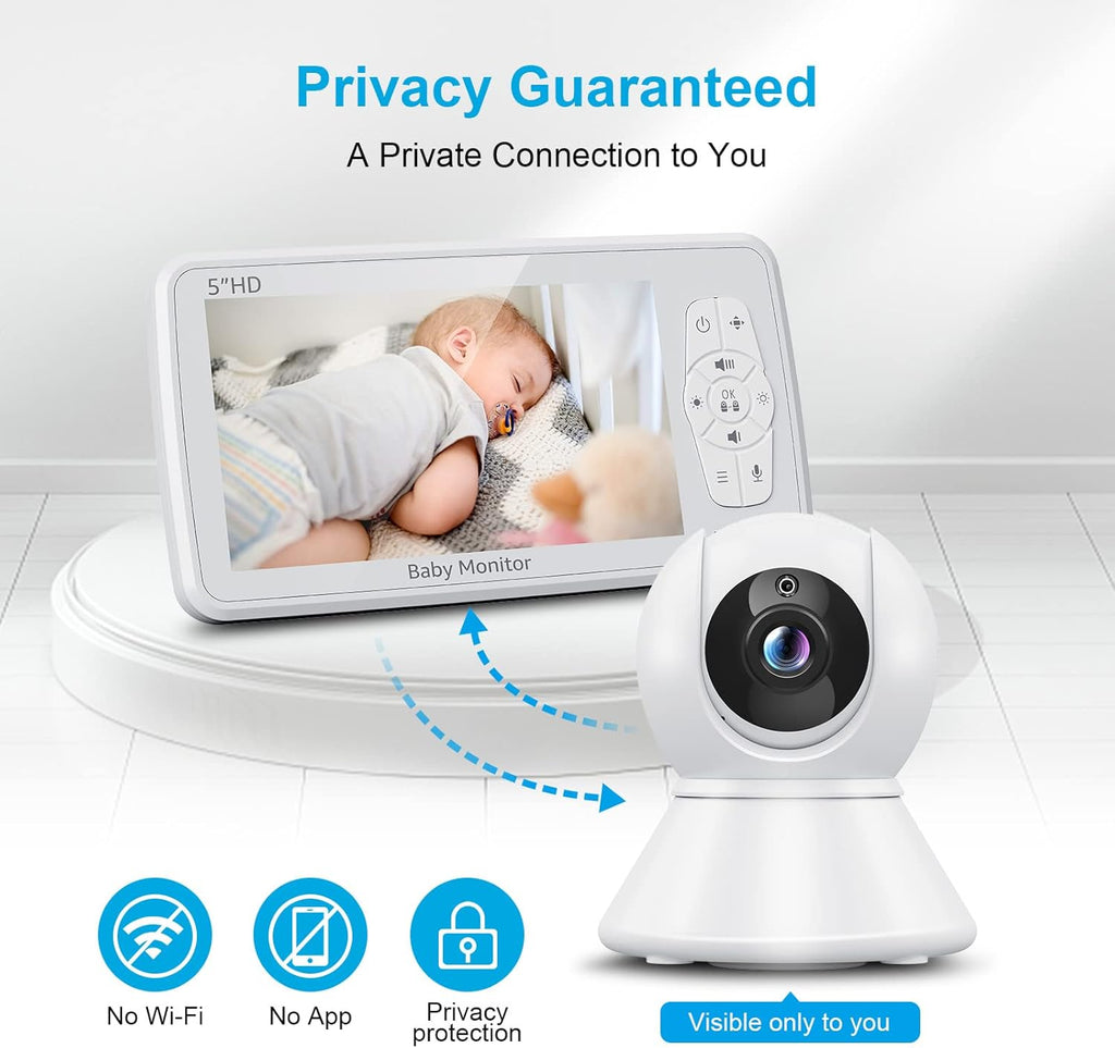 Video Baby Monitor with Camera and Audio, 5 Inch 720p HD Display Y1764