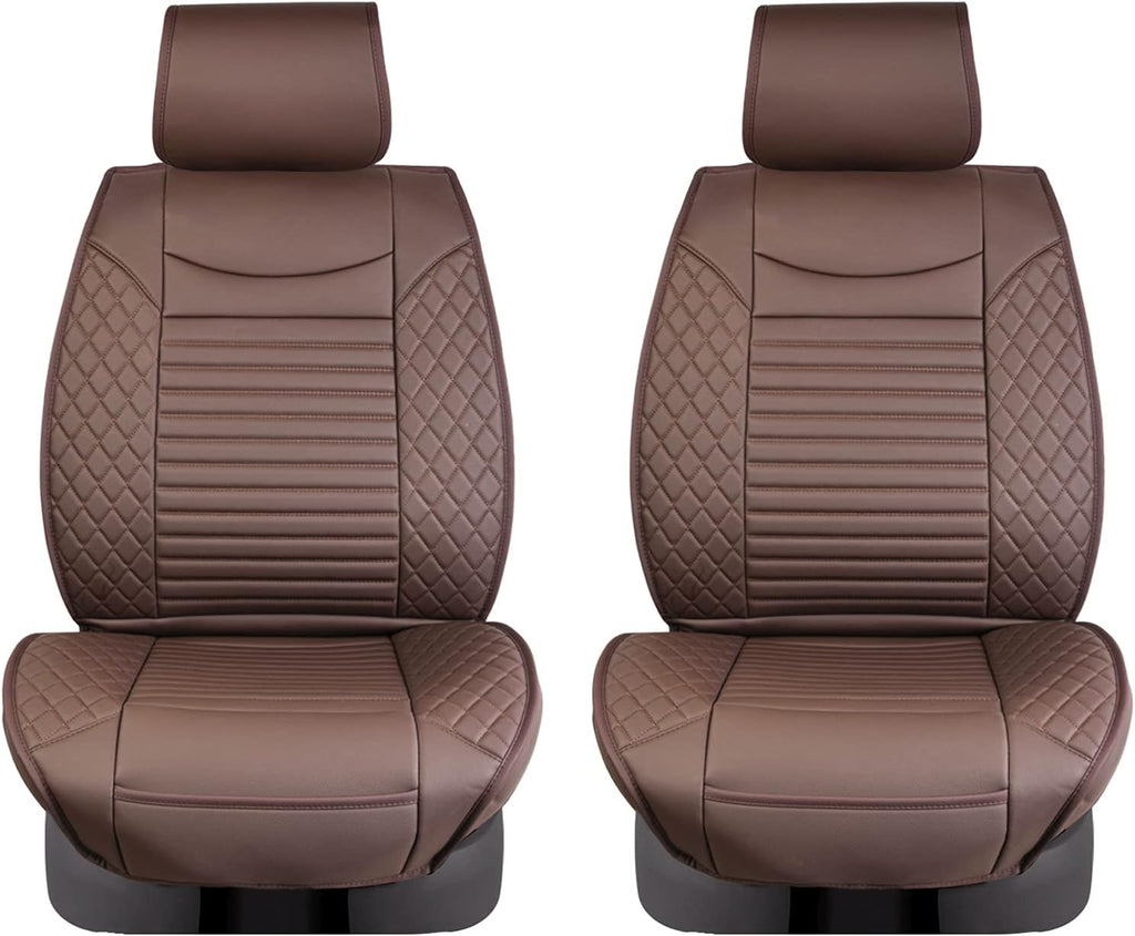 Black Red Waterproof Leather Car Seat Covers Set of 2 P140949