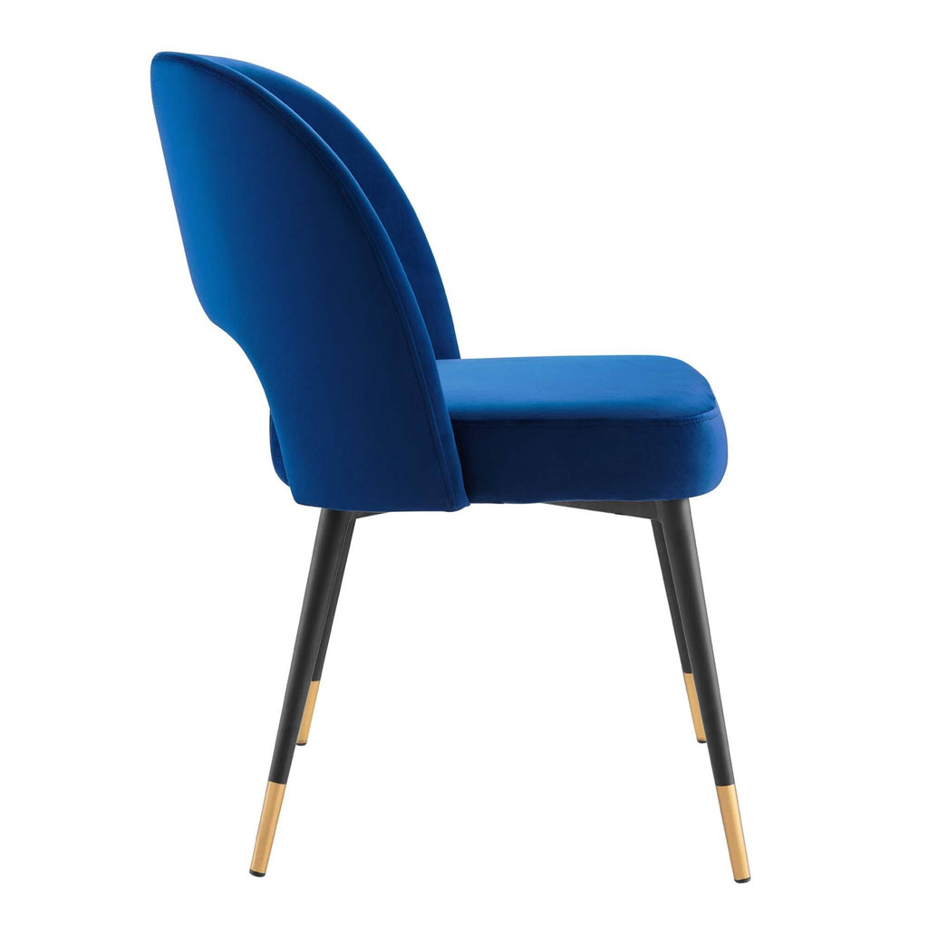Navy Performance Velvet Dining Side Chair J96696