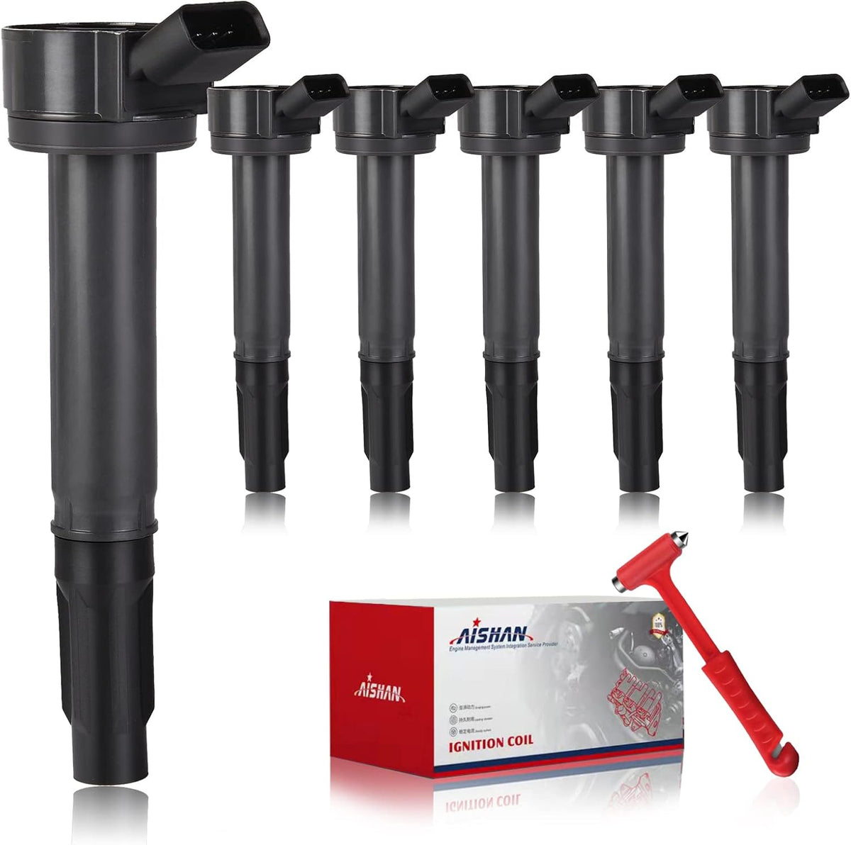 Set of 6 Ignition Coil Pack Compatible with 2.7L, 3.5L V6 Camry V6, Avalon, Sienna, Rav4 I75961