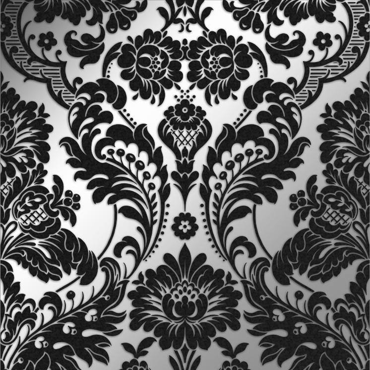 Gothic Damask Noir Wallpaper H40481