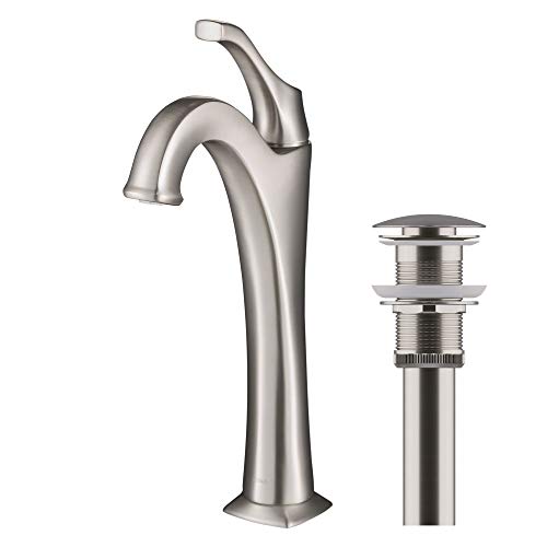 Brushed Gold Vessel Bathroom Faucet with Pop-Up Drain H668