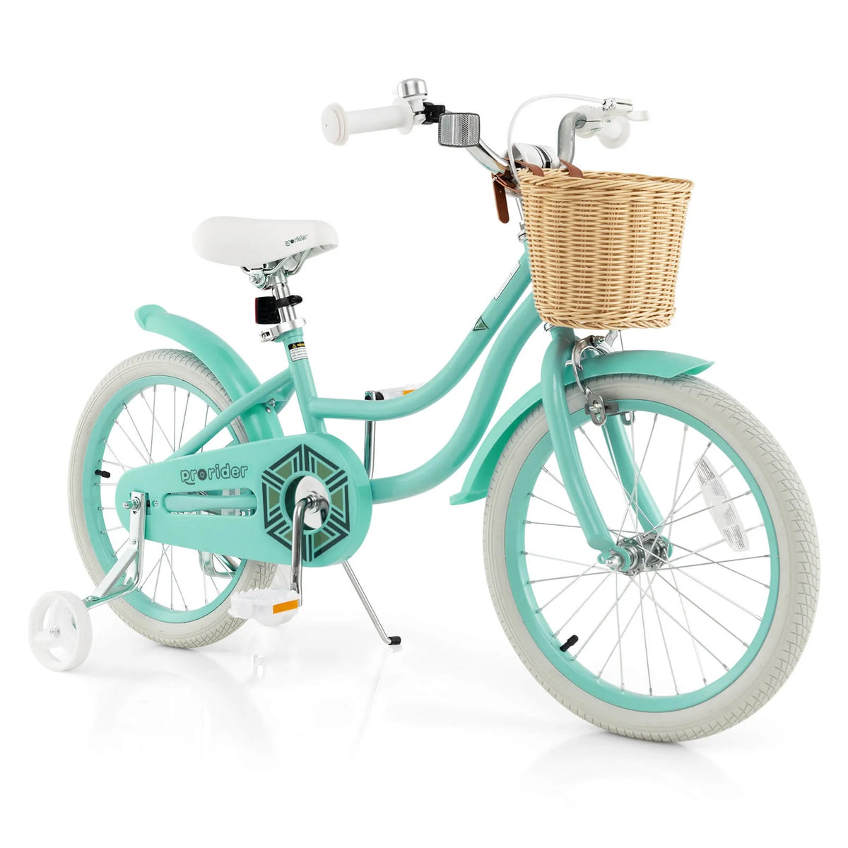 Green Kid's Bike with Training Wheels O8740