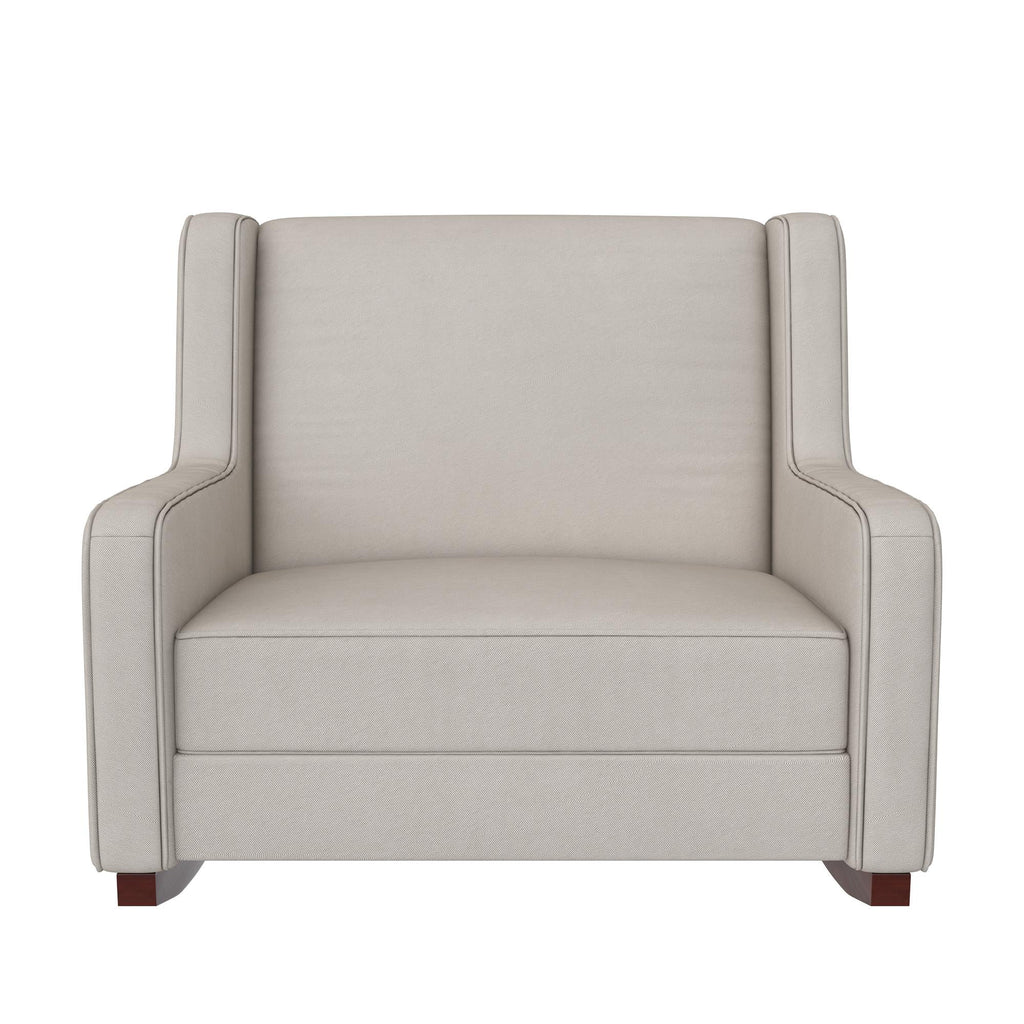 Beige Microfiber Double Rocker Chair V607