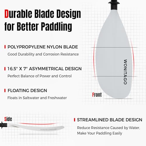 Adjustable Fiberglass Shaft Nylon Blade Kayak Paddle E3665