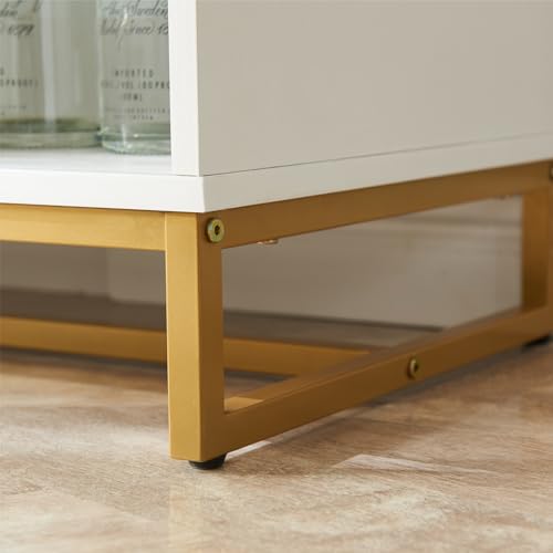 White Wine Bar Cabinet with Wine Rack J72608