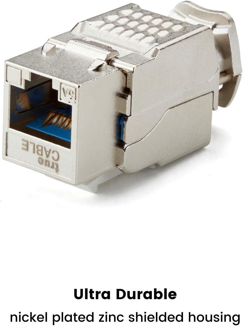 12 Pack Shielded Cat6A Toolless Keystone Jack X138
