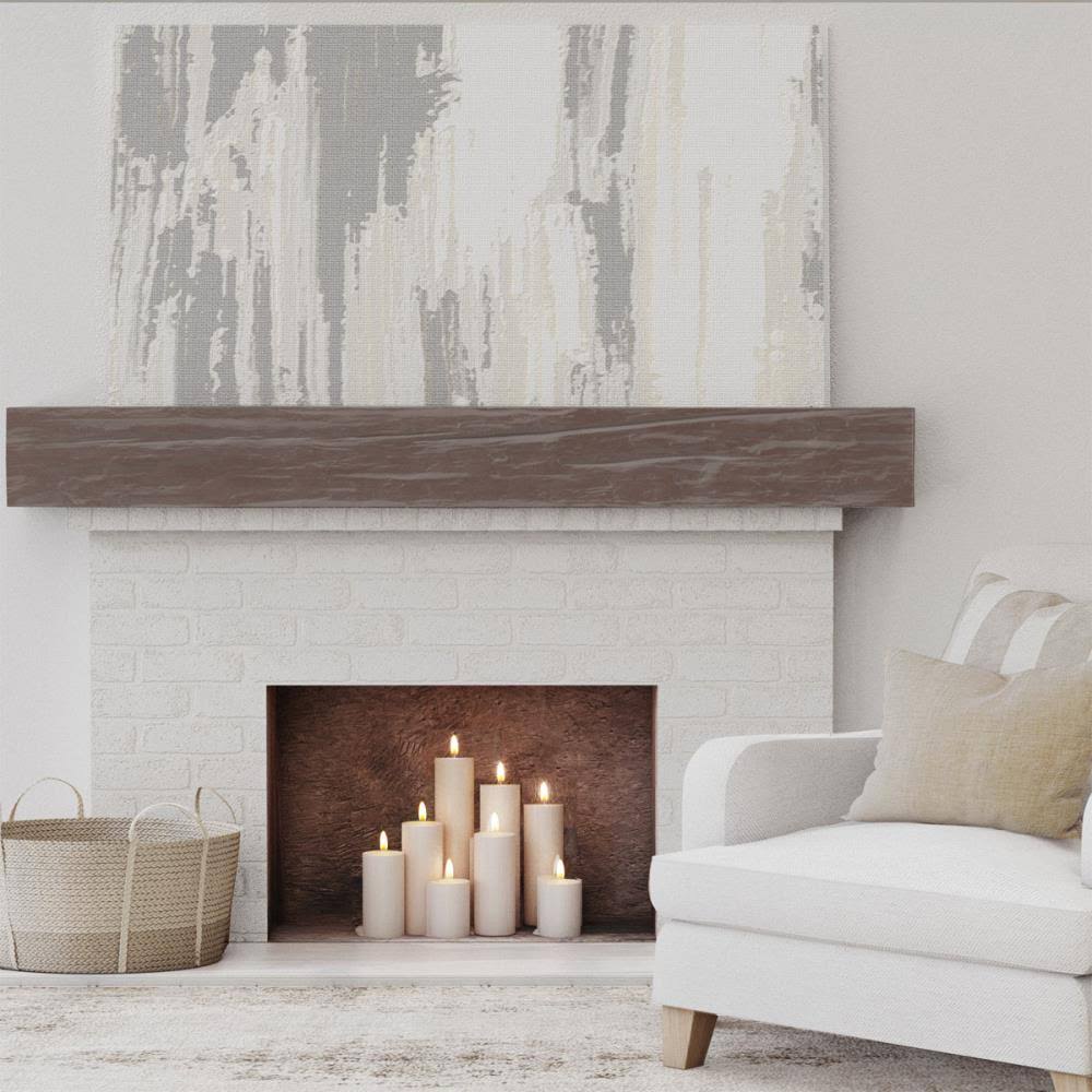 Aged Pecan Faux Wood Fireplace Mantel W33389