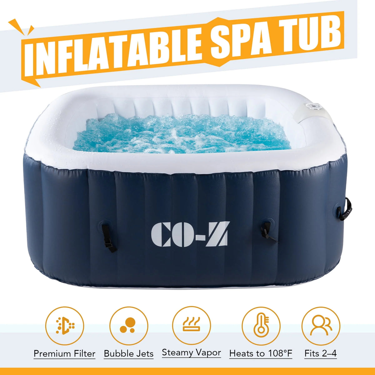 4-6 Person Blow-Up Hot Tub with Air Jets T712494