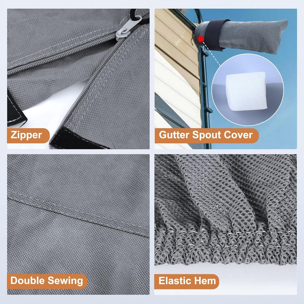 5th Wheel RV Cover Heavy Duty Camper Cover with 2Pcs Straps & Gutter Covers U64176