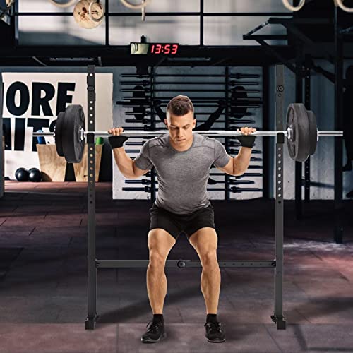 Adjustable Barbell Rack Squat Stand Bench Press Rack 550LBS Max Load Weight Lifting V717838