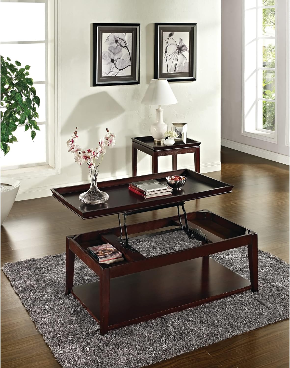 Lift-Top Cocktail Table with Casters Z698