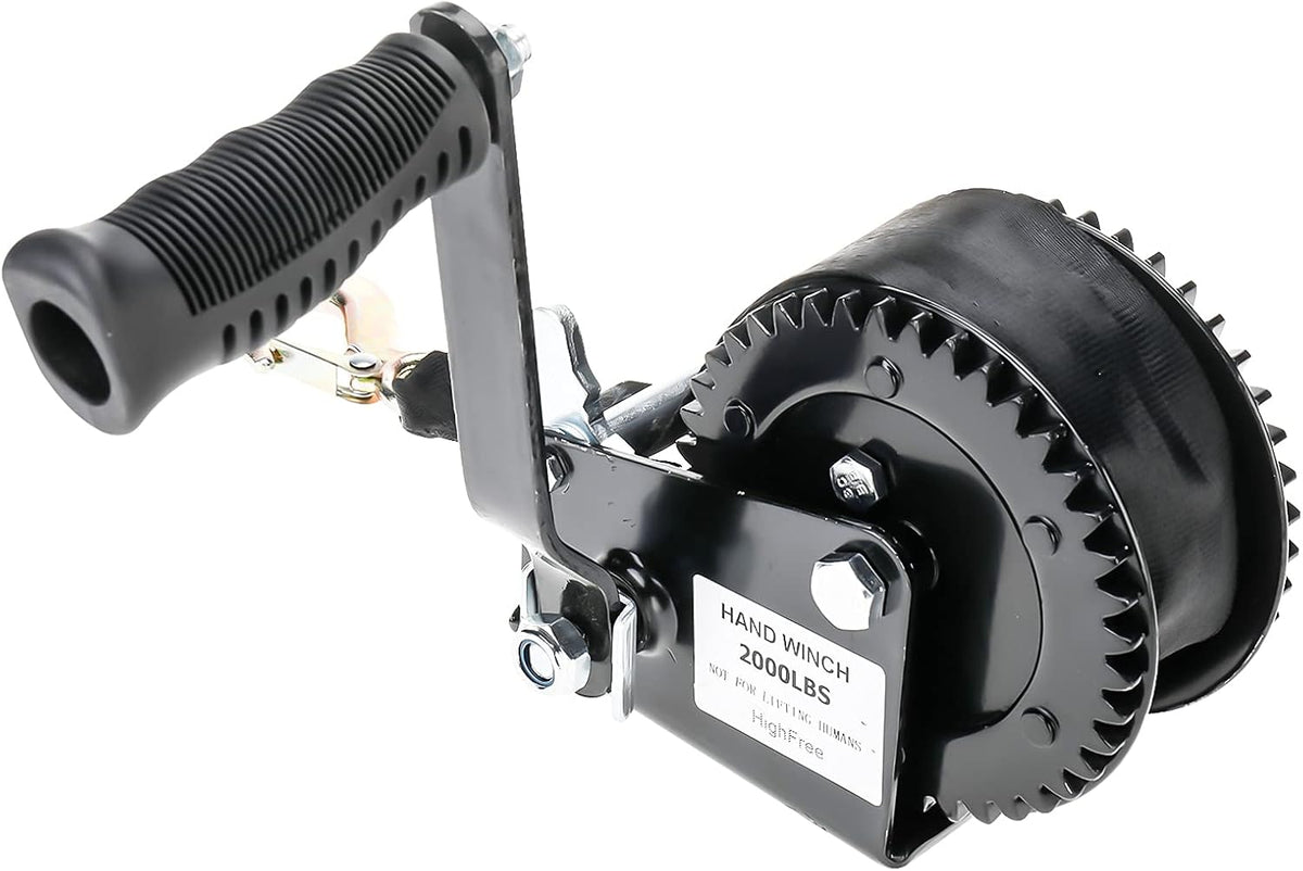 Heavy Duty Hand Winch 2000LBS with 25-Foot Strap, Pack of 2 A346