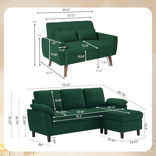 Dark Grey Convertible Sectional Sofa X470