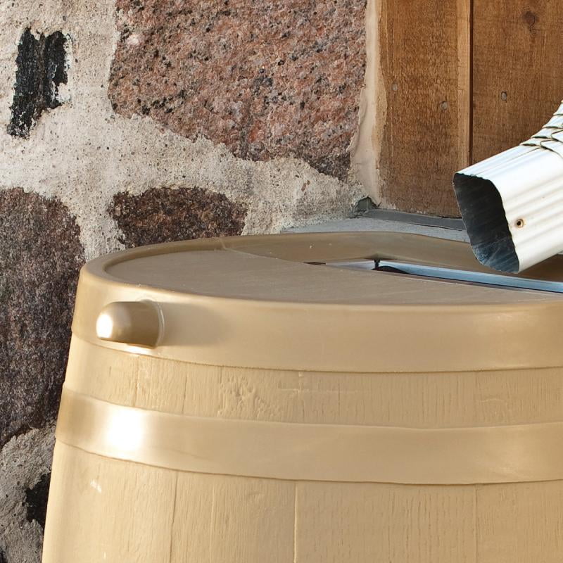 Oak Polyethylene 50 Gallon Rain Barrel with Brass Spigot G723162