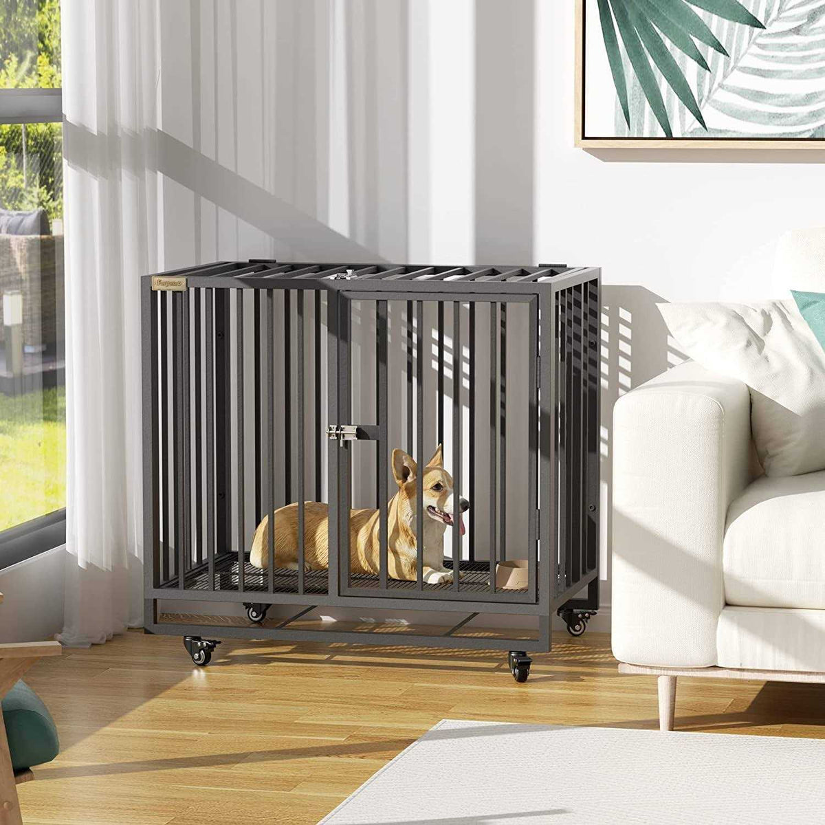 Heavy Duty Steel Dog Crate with 4 Wheels I695