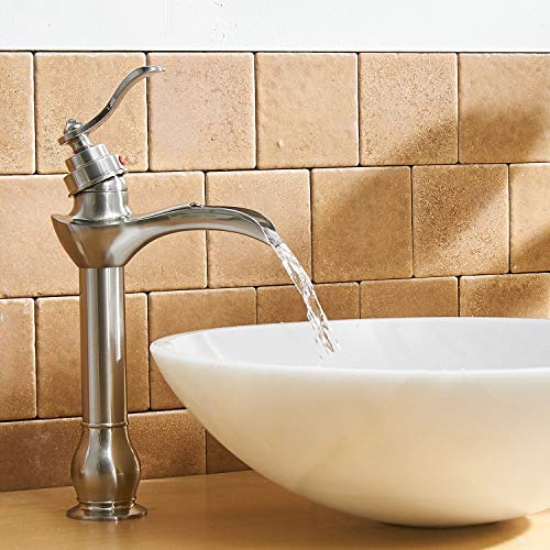 Brushed Nickel Single-Handle Vessel Sink Faucet D415986