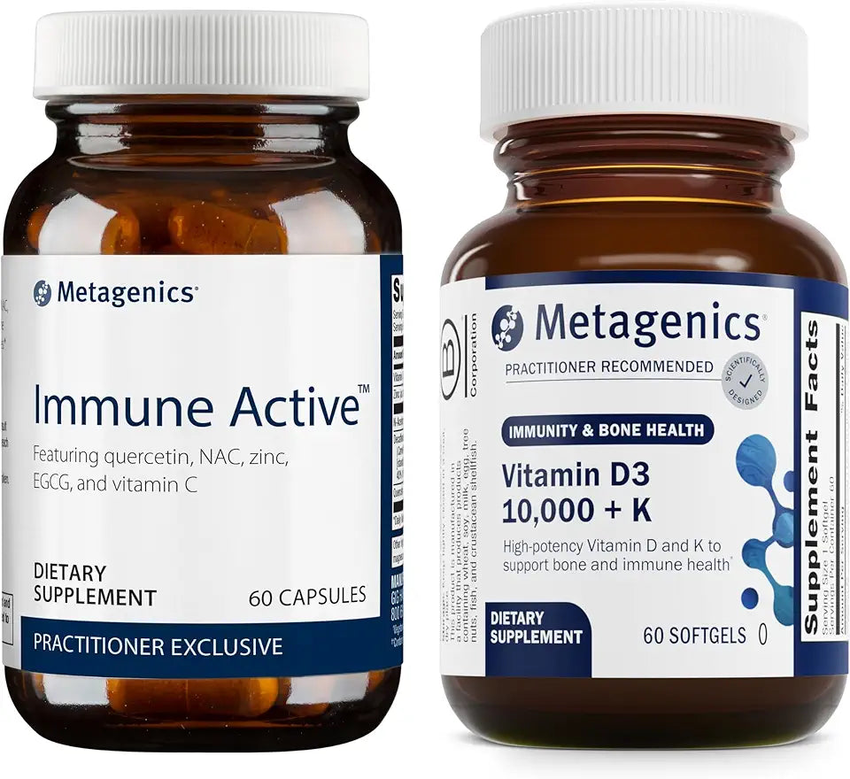 60 Capsules Immune Active & 60 Softgels D3 10,000 + K U65697