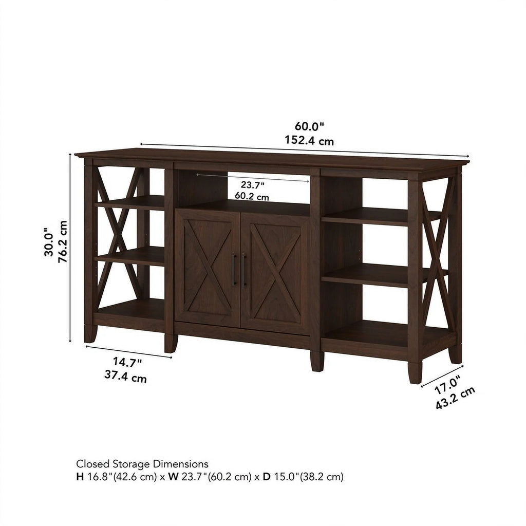 Contemporary Wood Tall TV Stand up to 65" Cherry Z5001