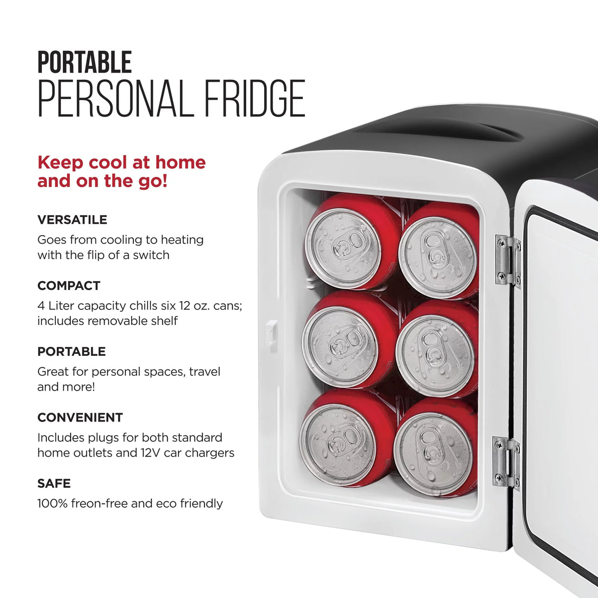 Portable 4L Mini Fridge Black Y7230