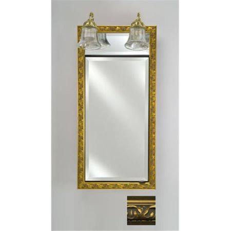 17 in. x 34 in. Recessed Single Door Cabinet with Traditional Lights L594