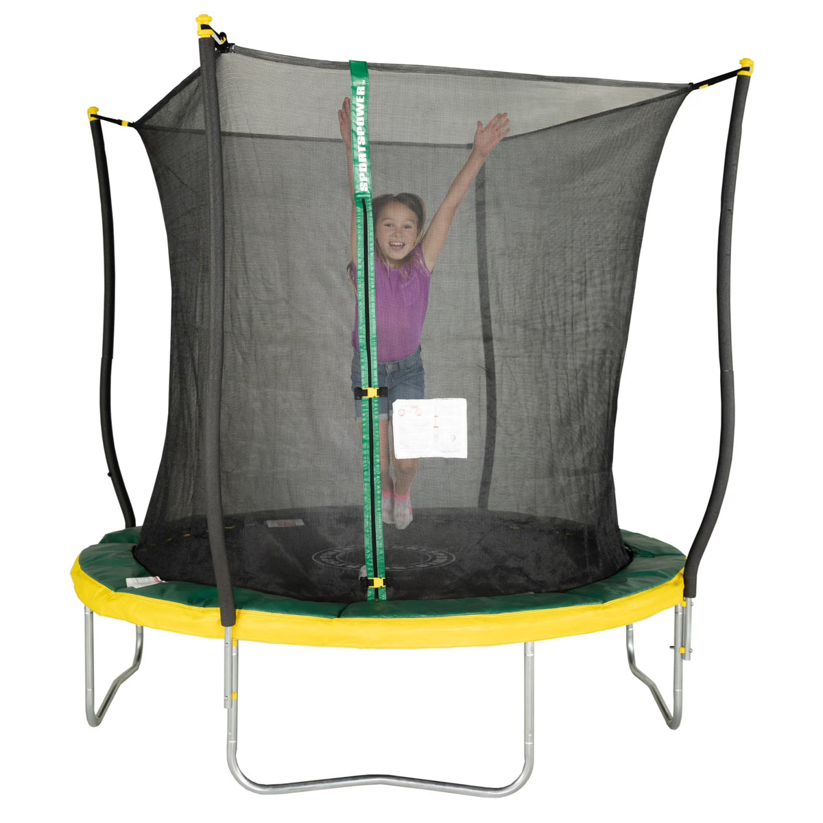 Green/Yellow Trampoline with Safety Enclosure K6576