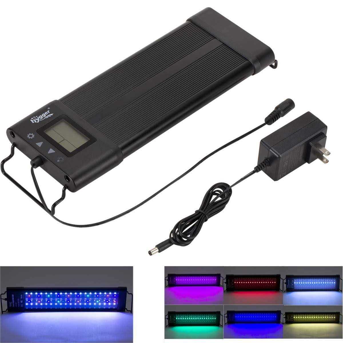 Hygger Auto On Off LED Aquarium Light Extendable 7 Colors Full Spectrum Light Fixture for Freshwater Planted Tank Build O7396