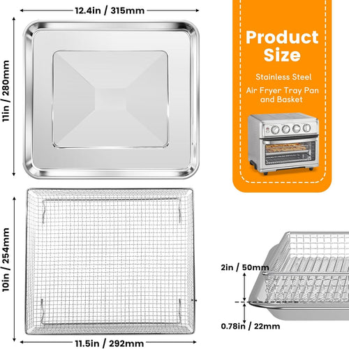 12.2 x 11 Inch Stainless Steel Mesh Air Fryer Basket E9197