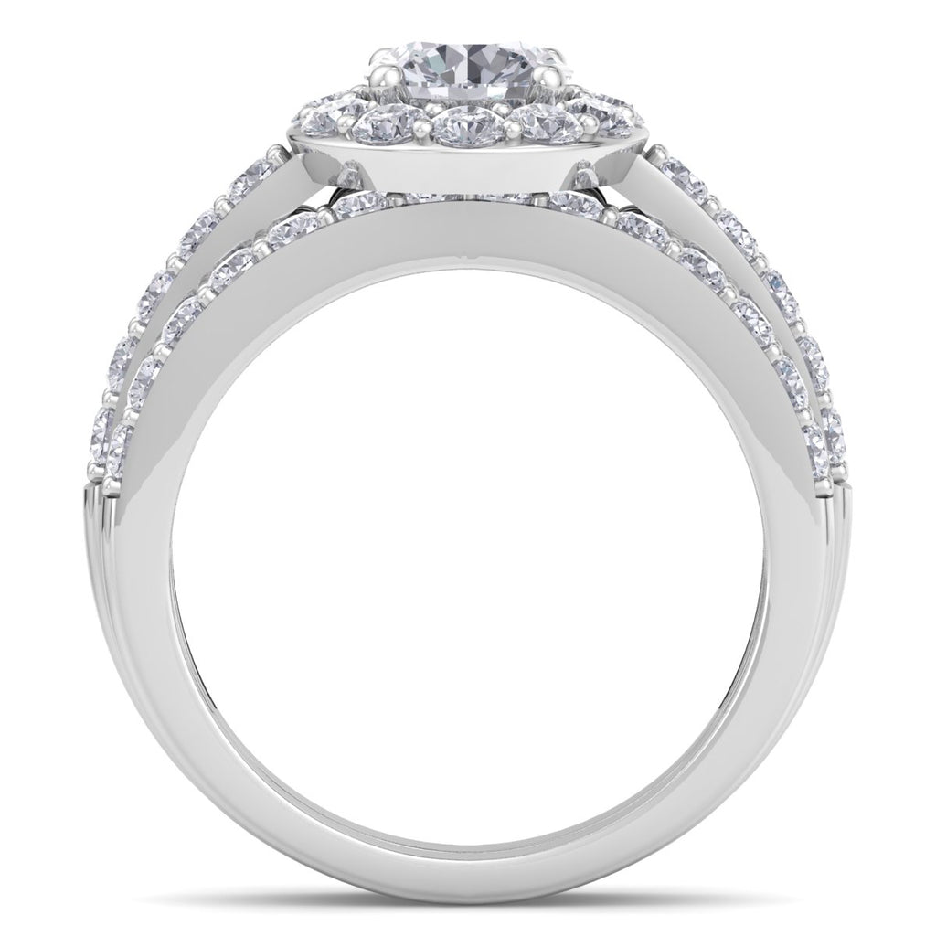 2 1/4 Carat Round Lab Grown Diamond Bridal Set In 14K White Gold O39253