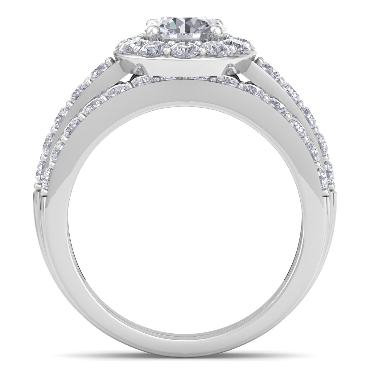 2 1/4 Carat Round Lab Grown Diamond Bridal Set In 14K White Gold O39253