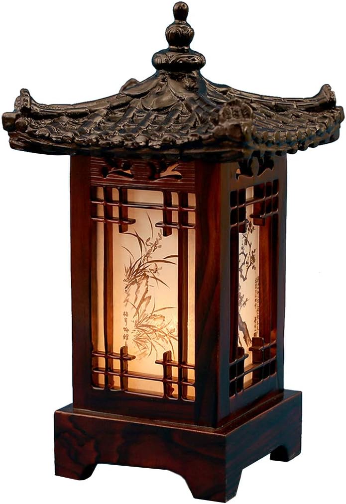 Carved Wood Table Lamp E7235