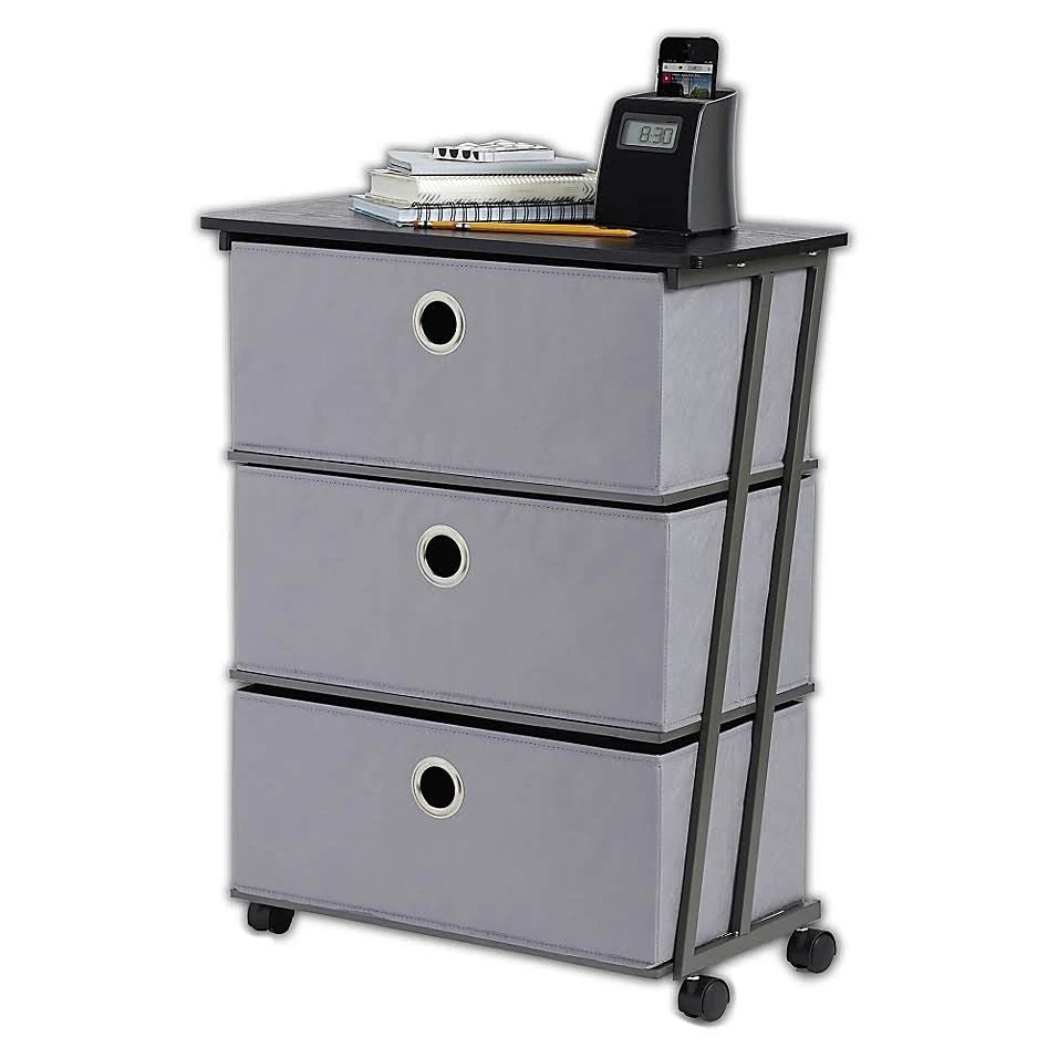 Grey 3-Drawer Storage Cart B729926