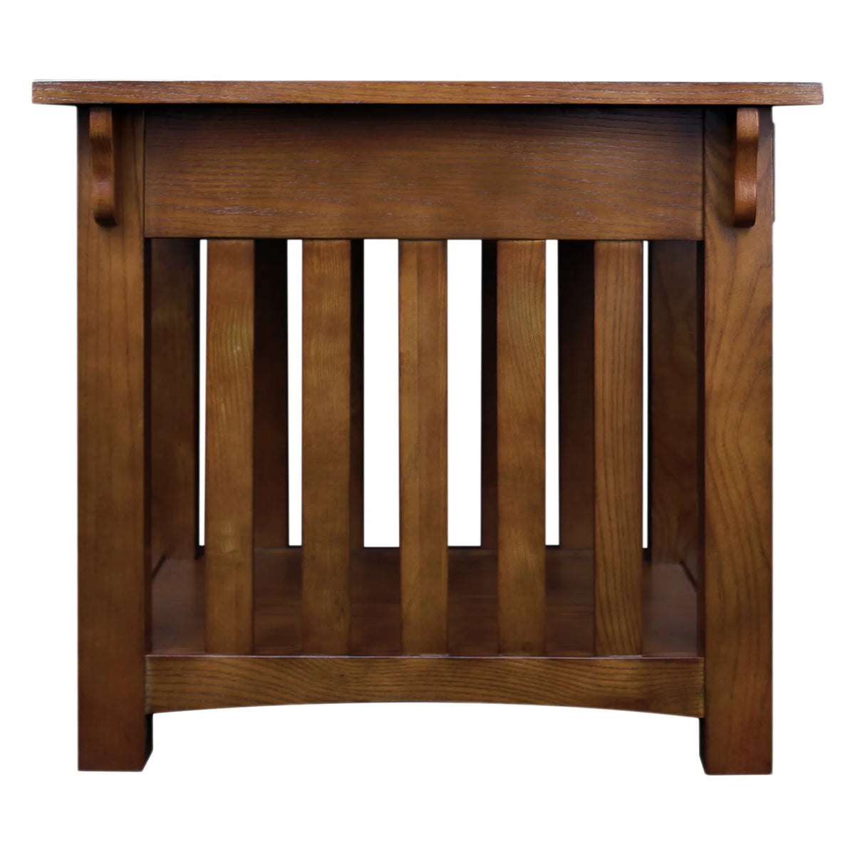 Medium Oak Solid Wood End Table with Drawer D957